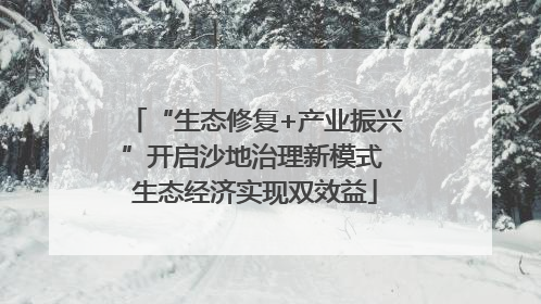 “生态修复+产业振兴”开启沙地治理新模式 生态经济实现双效益