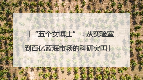 “五个女博士”：从实验室到百亿蓝海市场的科研突围
