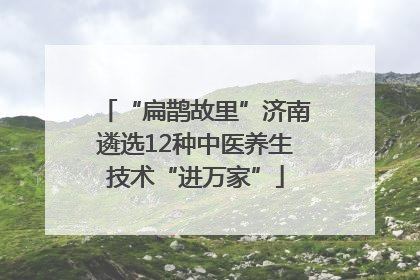 “扁鹊故里”济南遴选12种中医养生技术“进万家”