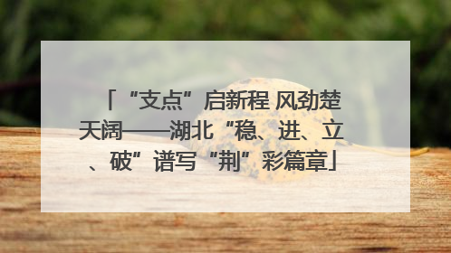 “支点”启新程 风劲楚天阔——湖北“稳、进、立、破”谱写“荆”彩篇章