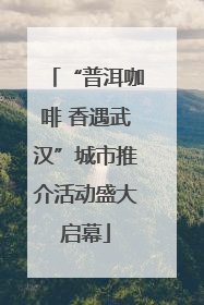 “普洱咖啡 香遇武汉”城市推介活动盛大启幕