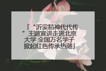 “沂蒙精神代代传”主题宣讲走进北京大学 全国万名学子掀起红色传承热潮