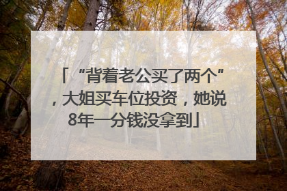 “背着老公买了两个”，大姐买车位投资，她说8年一分钱没拿到