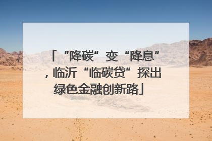 “降碳”变“降息”，临沂“临碳贷”探出绿色金融创新路