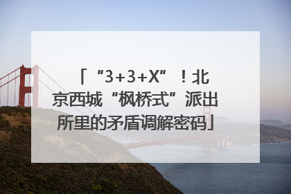“3+3+X”！北京西城“枫桥式”派出所里的矛盾调解密码