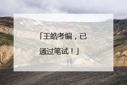 王皓考编，已通过笔试！
