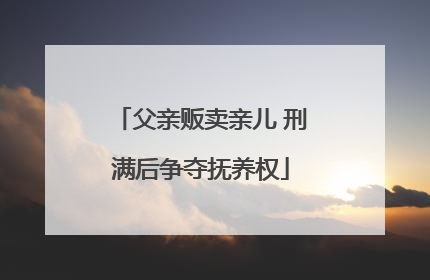 父亲贩卖亲儿 刑满后争夺抚养权