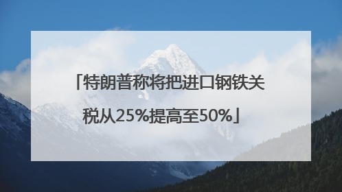 特朗普称将把进口钢铁关税从25%提高至50%