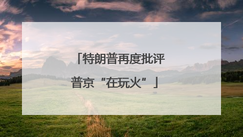 特朗普再度批评普京“在玩火”