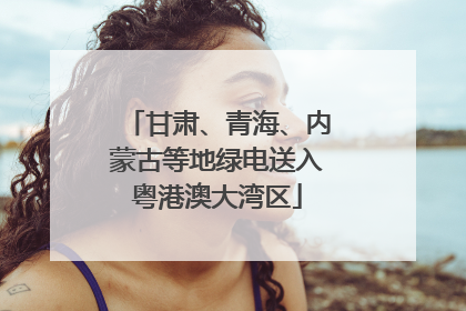 甘肃、青海、内蒙古等地绿电送入粤港澳大湾区