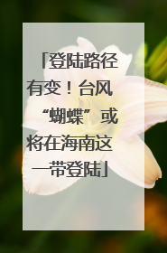登陆路径有变！台风“蝴蝶”或将在海南这一带登陆