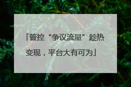 管控“争议流量”趁热变现，平台大有可为