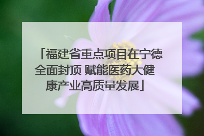 福建省重点项目在宁德全面封顶 赋能医药大健康产业高质量发展