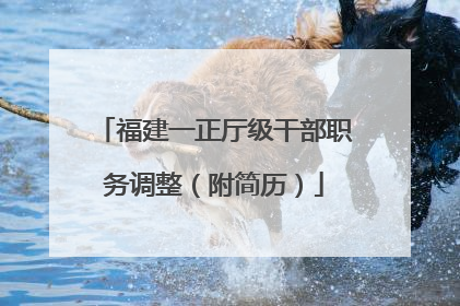 福建一正厅级干部职务调整（附简历）