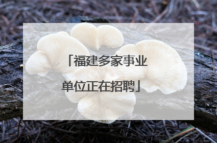 福建多家事业单位正在招聘