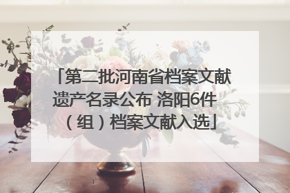 第二批河南省档案文献遗产名录公布 洛阳6件（组）档案文献入选