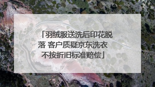羽绒服送洗后印花脱落 客户质疑京东洗衣不按折旧标准赔偿