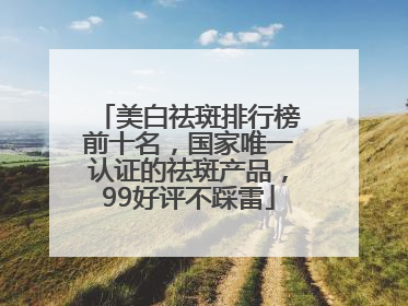 美白祛斑排行榜前十名，国家唯一认证的祛斑产品，99好评不踩雷
