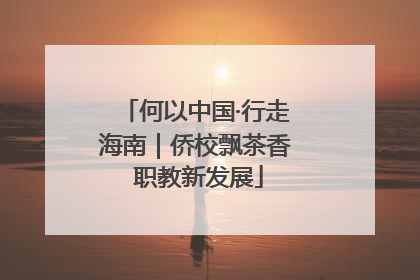何以中国·行走海南｜侨校飘茶香 职教新发展