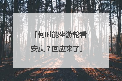 何时能坐游轮看安庆？回应来了