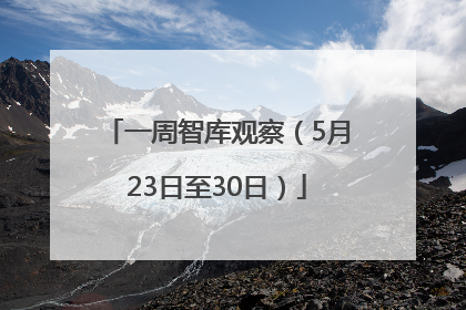一周智库观察（5月23日至30日）
