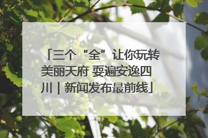 三个“全”让你玩转美丽天府 耍遍安逸四川｜新闻发布最前线