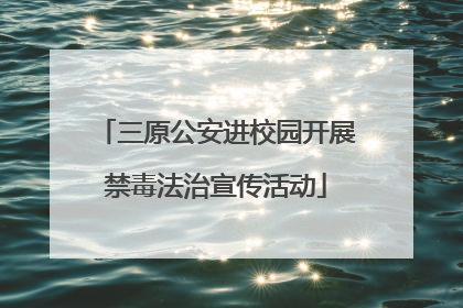 三原公安进校园开展禁毒法治宣传活动
