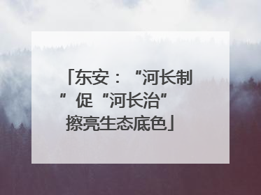 东安：“河长制”促“河长治” 擦亮生态底色