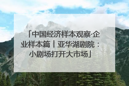中国经济样本观察·企业样本篇︱亚华湖剧院：小剧场打开大市场