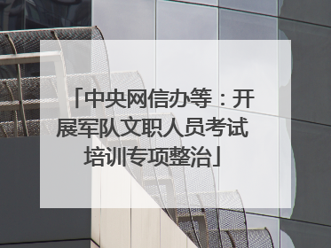 中央网信办等：开展军队文职人员考试培训专项整治