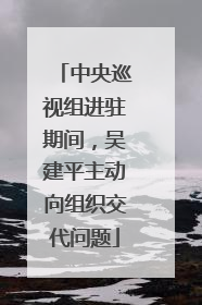 中央巡视组进驻期间，吴建平主动向组织交代问题