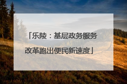乐陵：基层政务服务改革跑出便民新速度