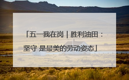 五一我在岗｜胜利油田：坚守 是最美的劳动姿态