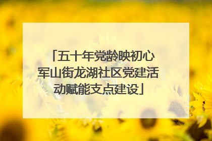 五十年党龄映初心 军山街龙湖社区党建活动赋能支点建设