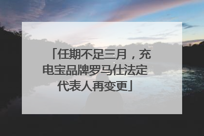 任期不足三月，充电宝品牌罗马仕法定代表人再变更
