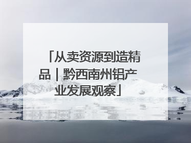 从卖资源到造精品｜黔西南州铝产业发展观察
