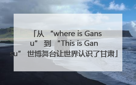 从 “where is Gansu” 到 “This is Gansu” 世博舞台让世界认识了甘肃