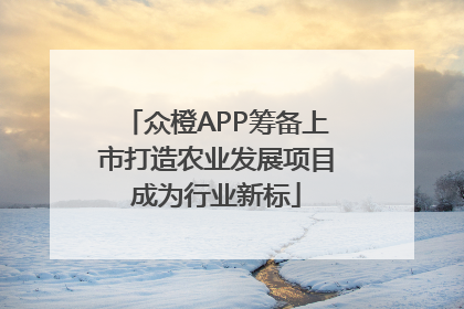 众橙APP筹备上市打造农业发展项目成为行业新标