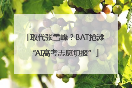 取代张雪峰？BAT抢滩“AI高考志愿填报”