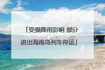 受强降雨影响 部分进出海南岛列车停运