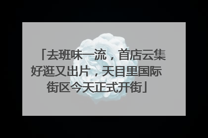 去班味一流，首店云集好逛又出片，天目里国际街区今天正式开街