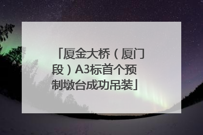 厦金大桥（厦门段）A3标首个预制墩台成功吊装