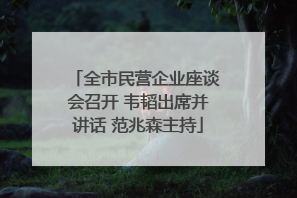 全市民营企业座谈会召开 韦韬出席并讲话 范兆森主持