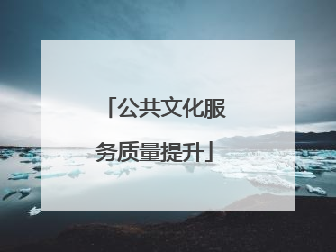 公共文化服务质量提升