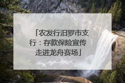 农发行汨罗市支行：存款保险宣传走进龙舟赛场