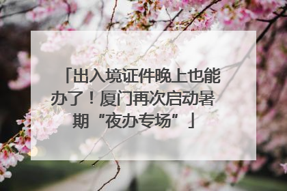 出入境证件晚上也能办了！厦门再次启动暑期“夜办专场”