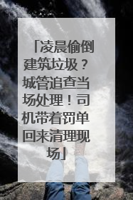 凌晨偷倒建筑垃圾？城管追查当场处理！司机带着罚单回来清理现场