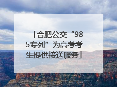 合肥公交“985专列”为高考考生提供接送服务