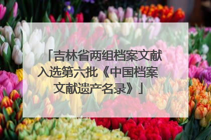 吉林省两组档案文献入选第六批《中国档案文献遗产名录》