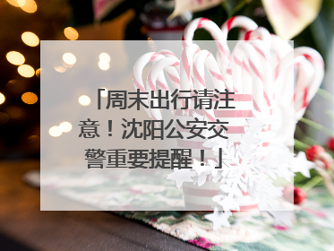 周末出行请注意！沈阳公安交警重要提醒！
